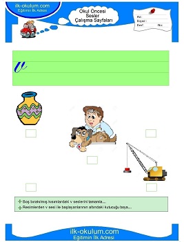 Çocuklar İçin V Sesi Çalışma Sayfaları 